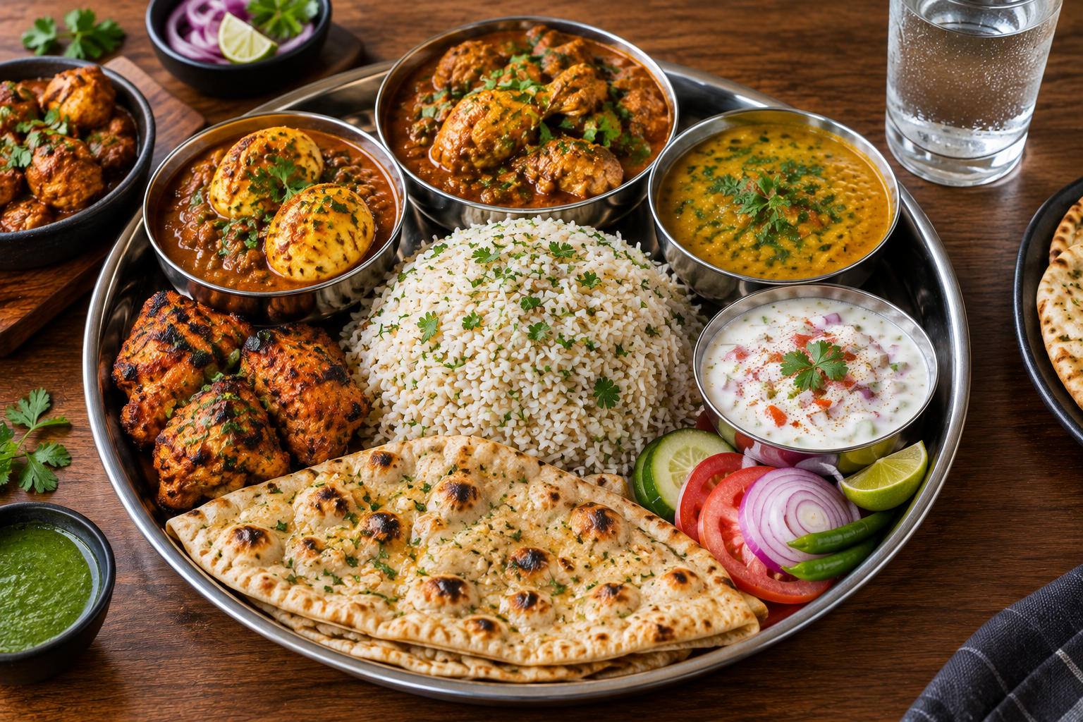 Non-vegetarian thali plate