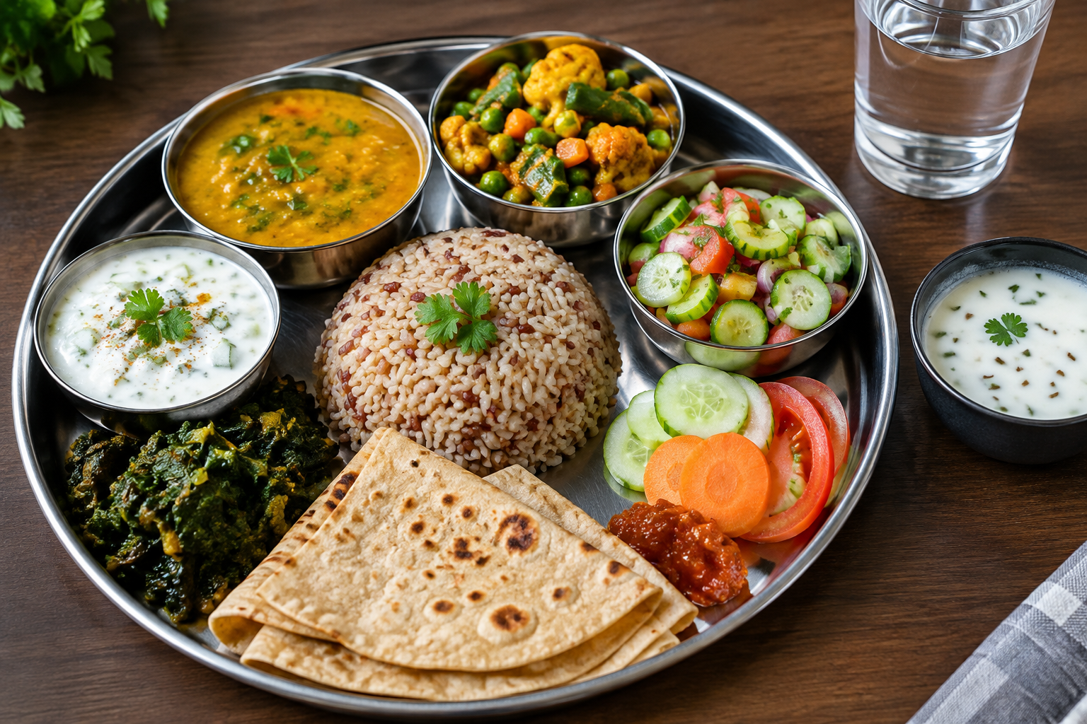 Vegetarian thali plate